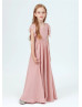 Dusty Rose Lace Chiffon Fashion Junior Bridesmaid Dress